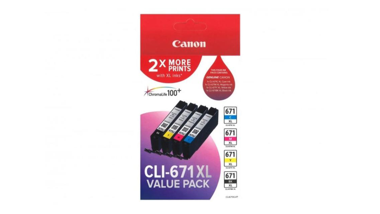 Canon CLI671XL Full Colour Replacement Printer Ink Cartridge Value Pack