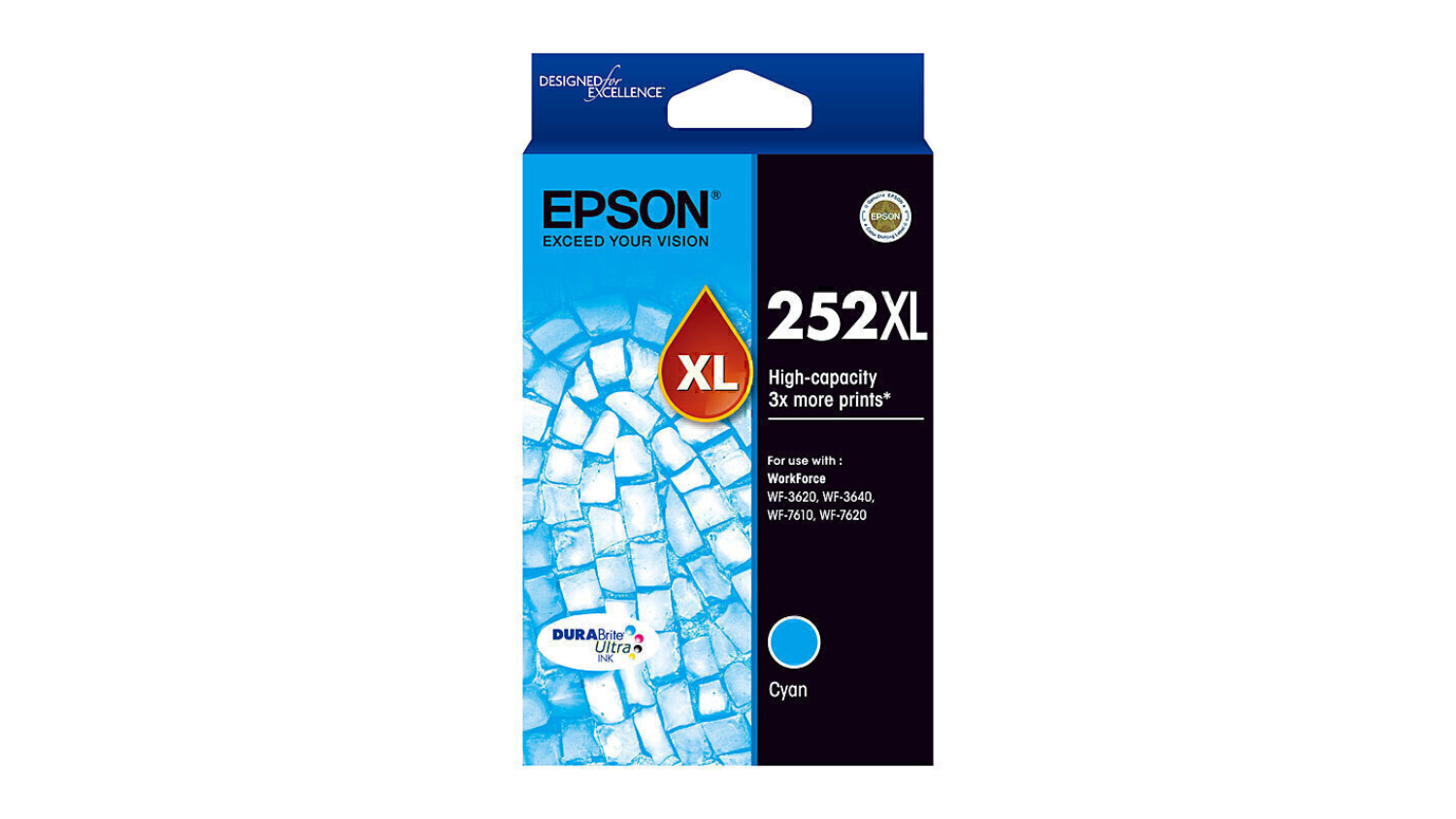 Epson 252 High Yield Cyan Replacement Printer Ink Cartridge