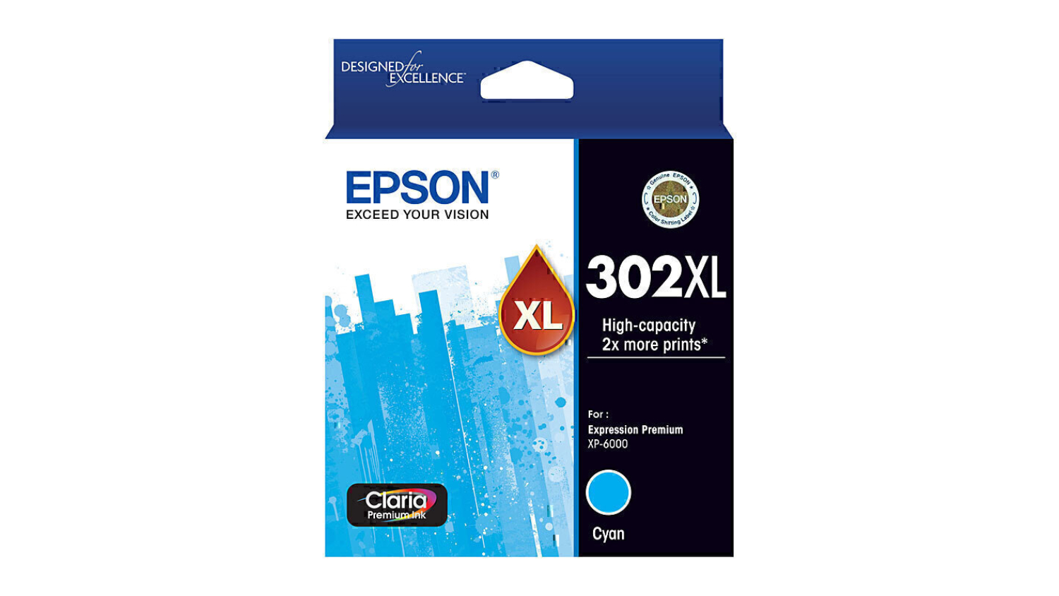 Epson 302 High Yield Cyan Replacement Printer Ink Cartridge