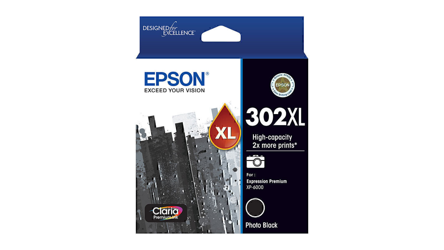 Epson 302 High Yield Photo Black Replacement Printer Ink Cartridge