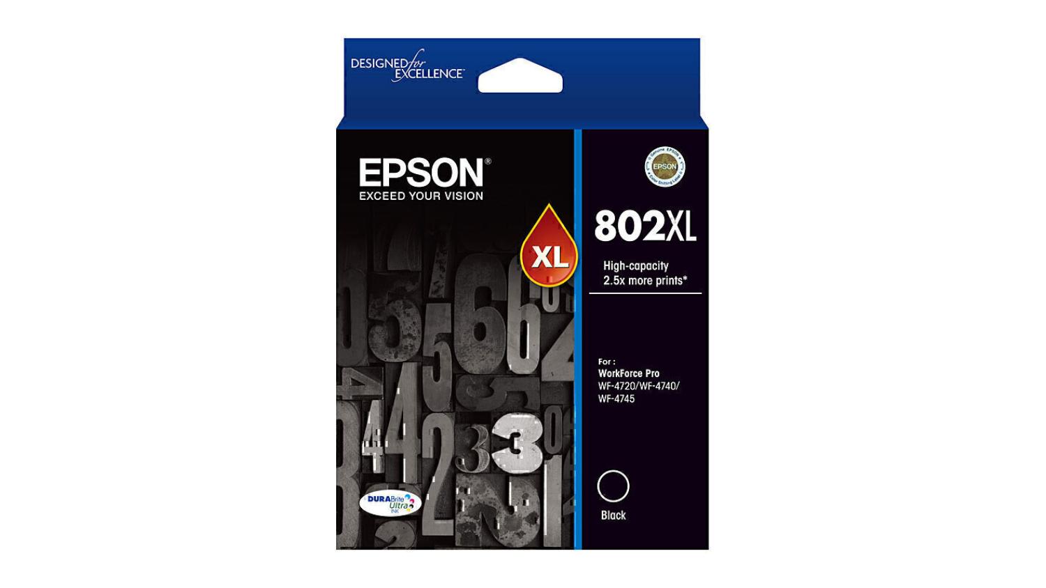 Epson 802 Black XL Replacement Printer Ink Cartridge