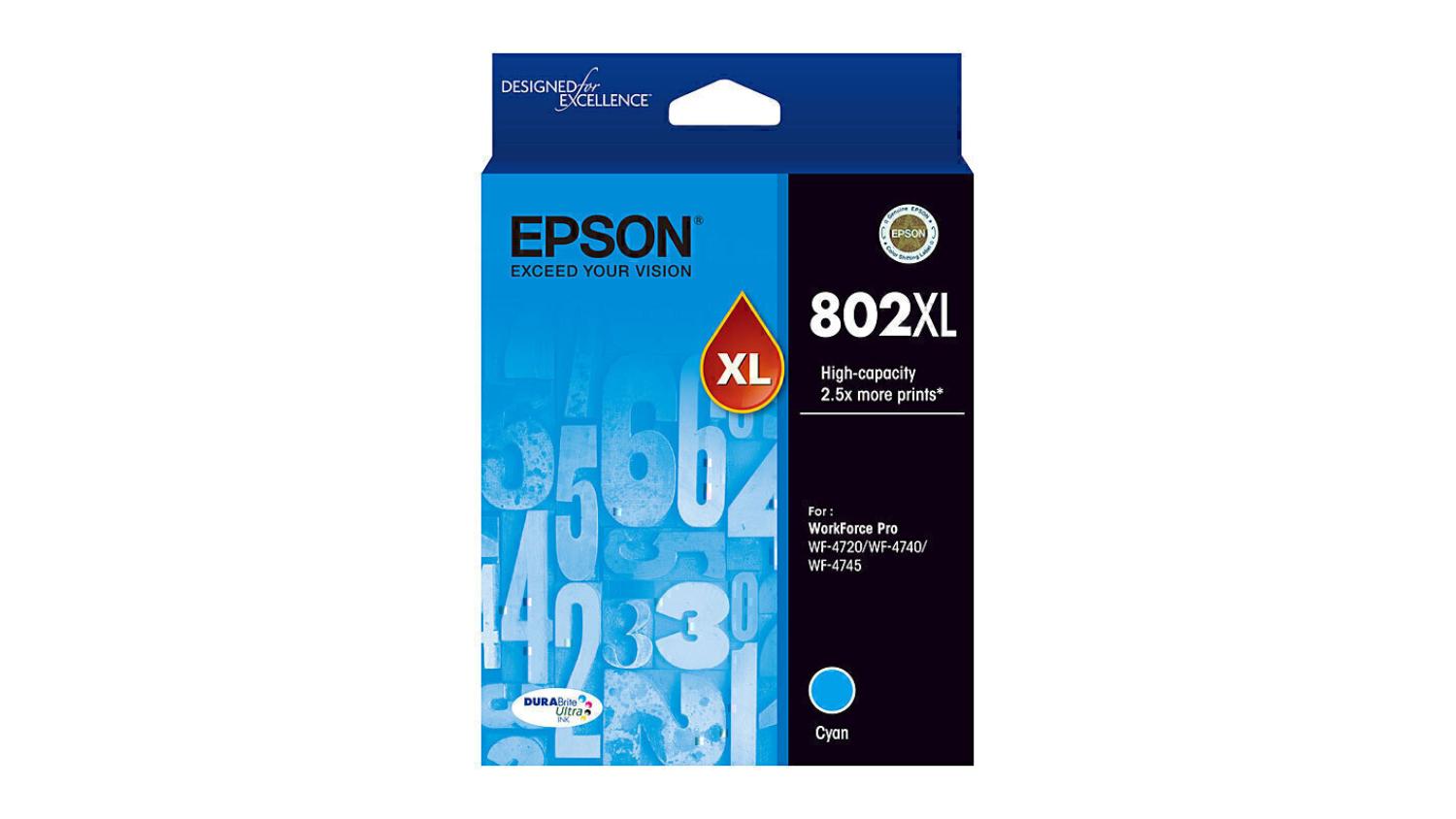 Epson 802 Cyan XL Replacement Printer Ink Cartridge