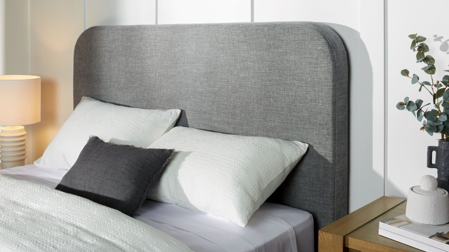 Georgia Queen Upholstered Headboard - Grey