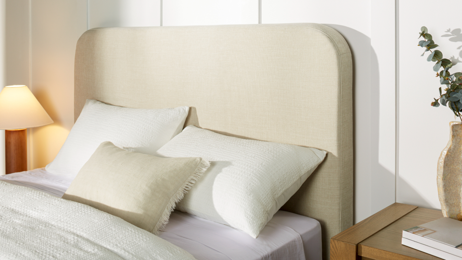 Georgia King Upholstered Headboard - Natural