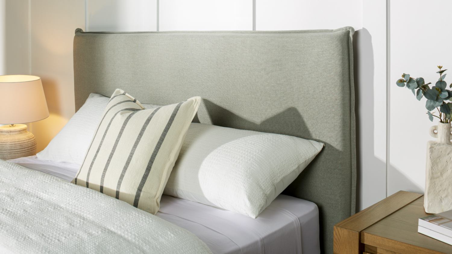 Indiana Queen Upholstered Headboard - Grey