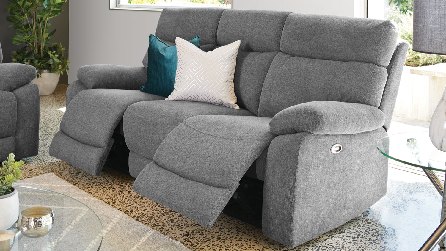 Genesis 3 Seater Fabric Electric Recliner Sofa