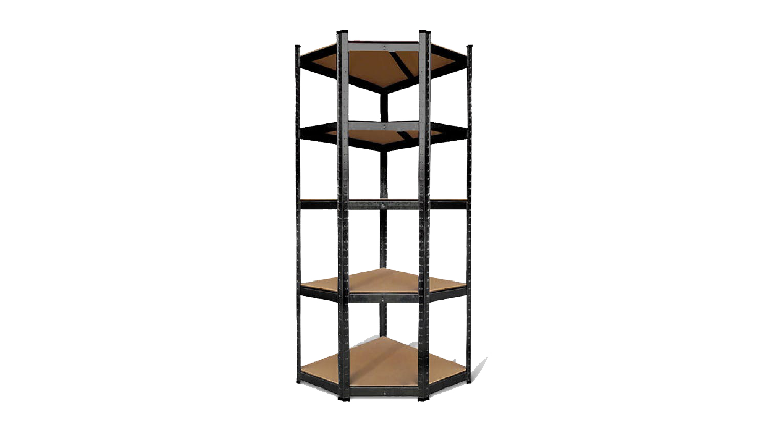 TSB Living 5 Tier Boltless Corner Shelf - Black