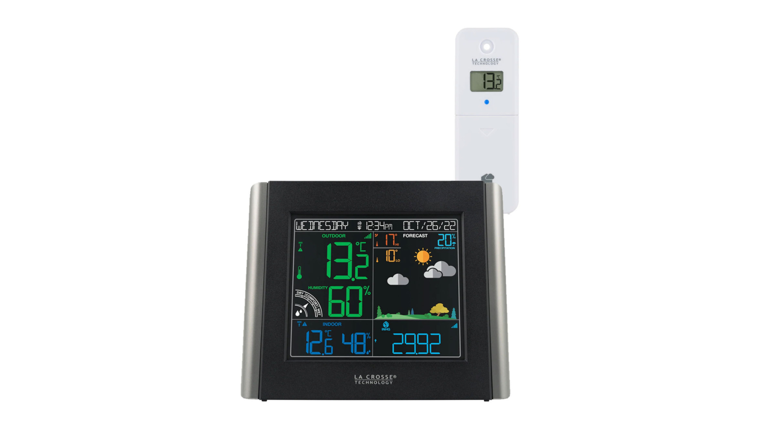 La Crosse Wireless App-Enabled Weather Station with Outdoor Sensor - Sleek Black