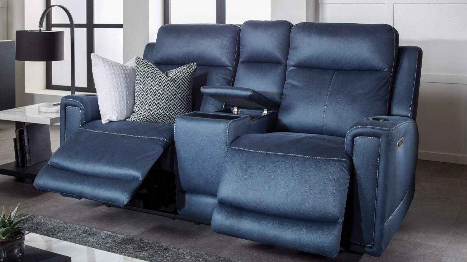 Wolgan 2 Seater Powered Recliner Sofa - Blue
