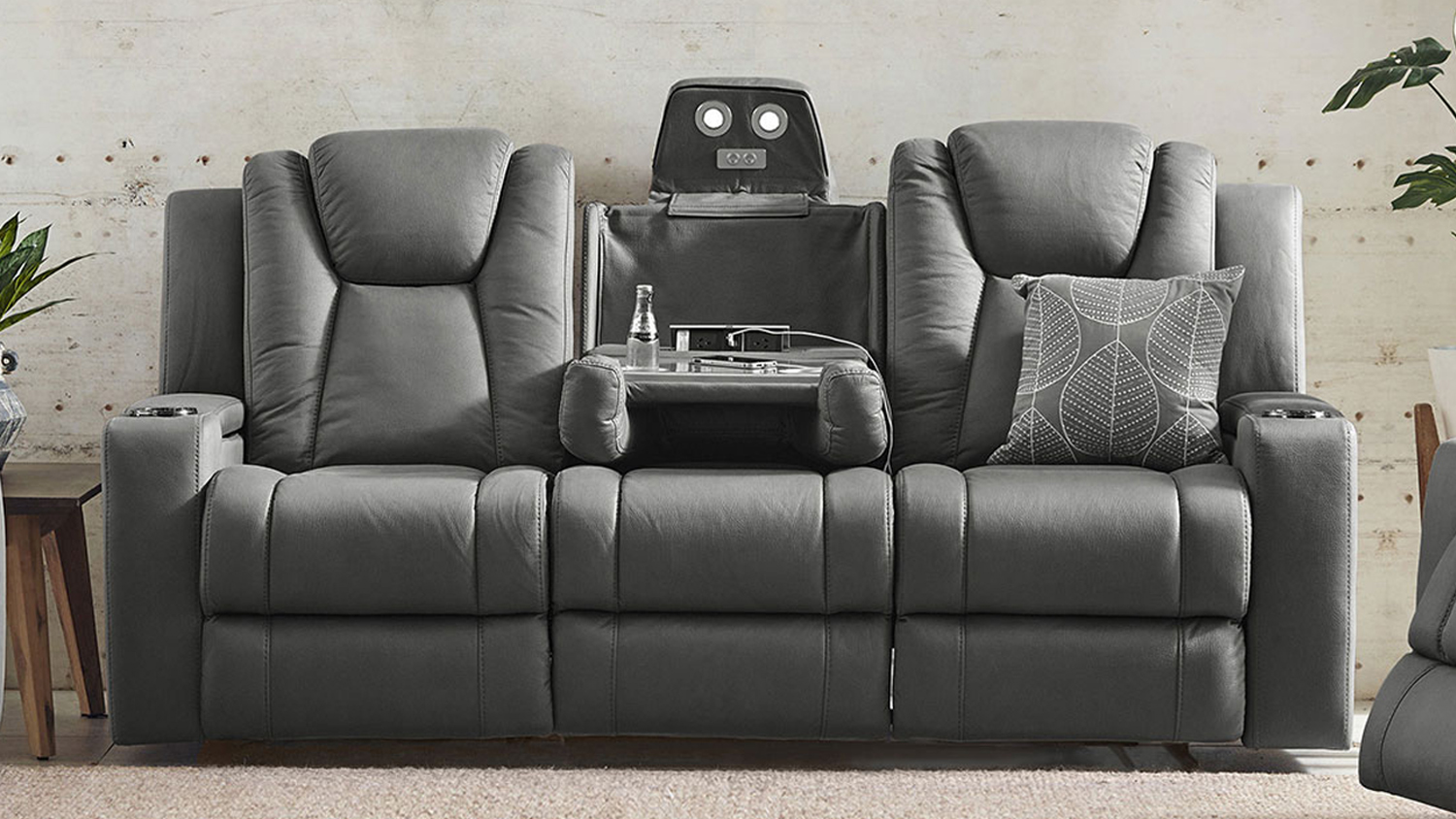 White Haven Fabric 3 Seater Electric Recliner Sofa