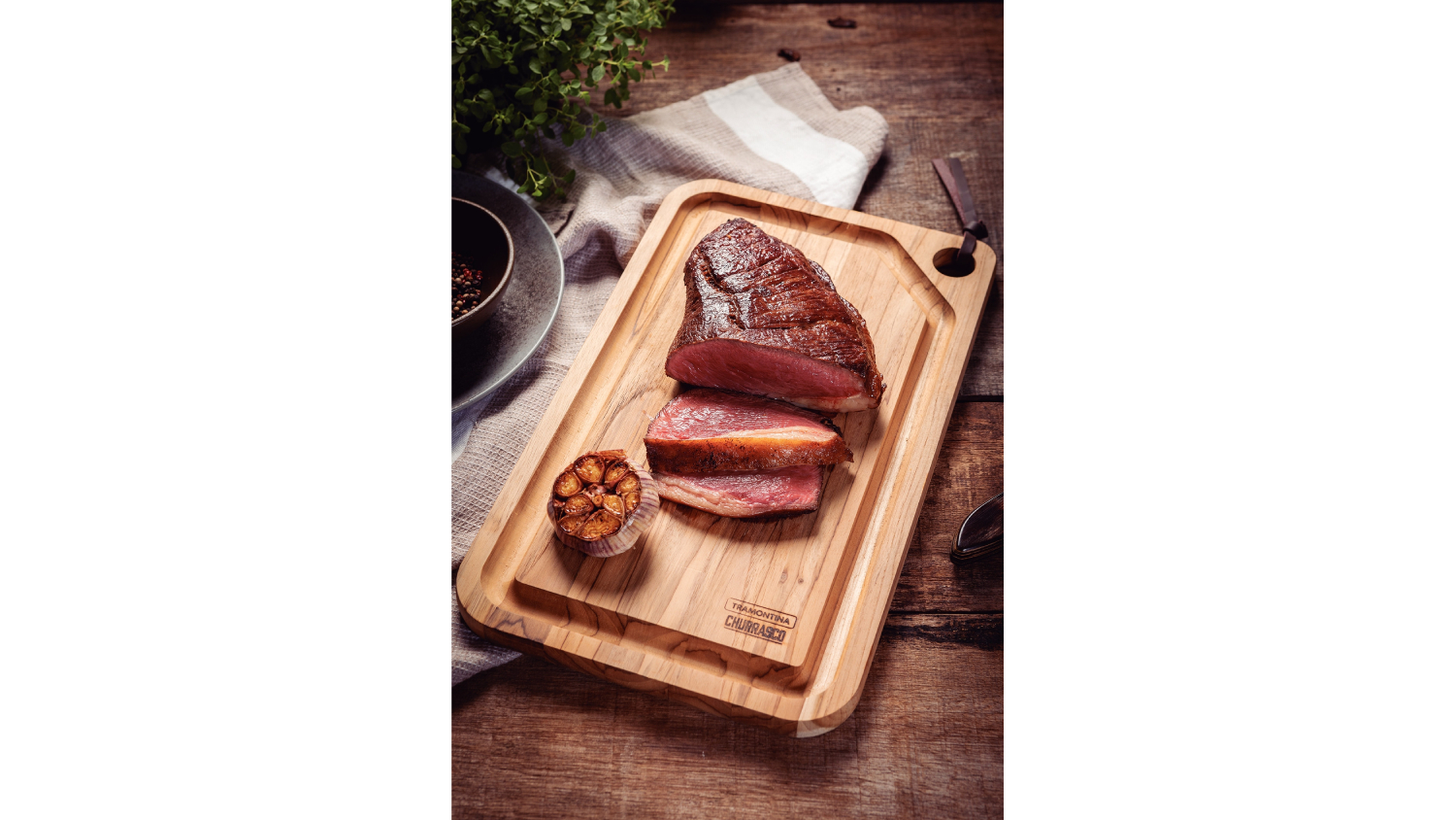 Tramontina Teak Cutting Board with Handle 490 x 280mm