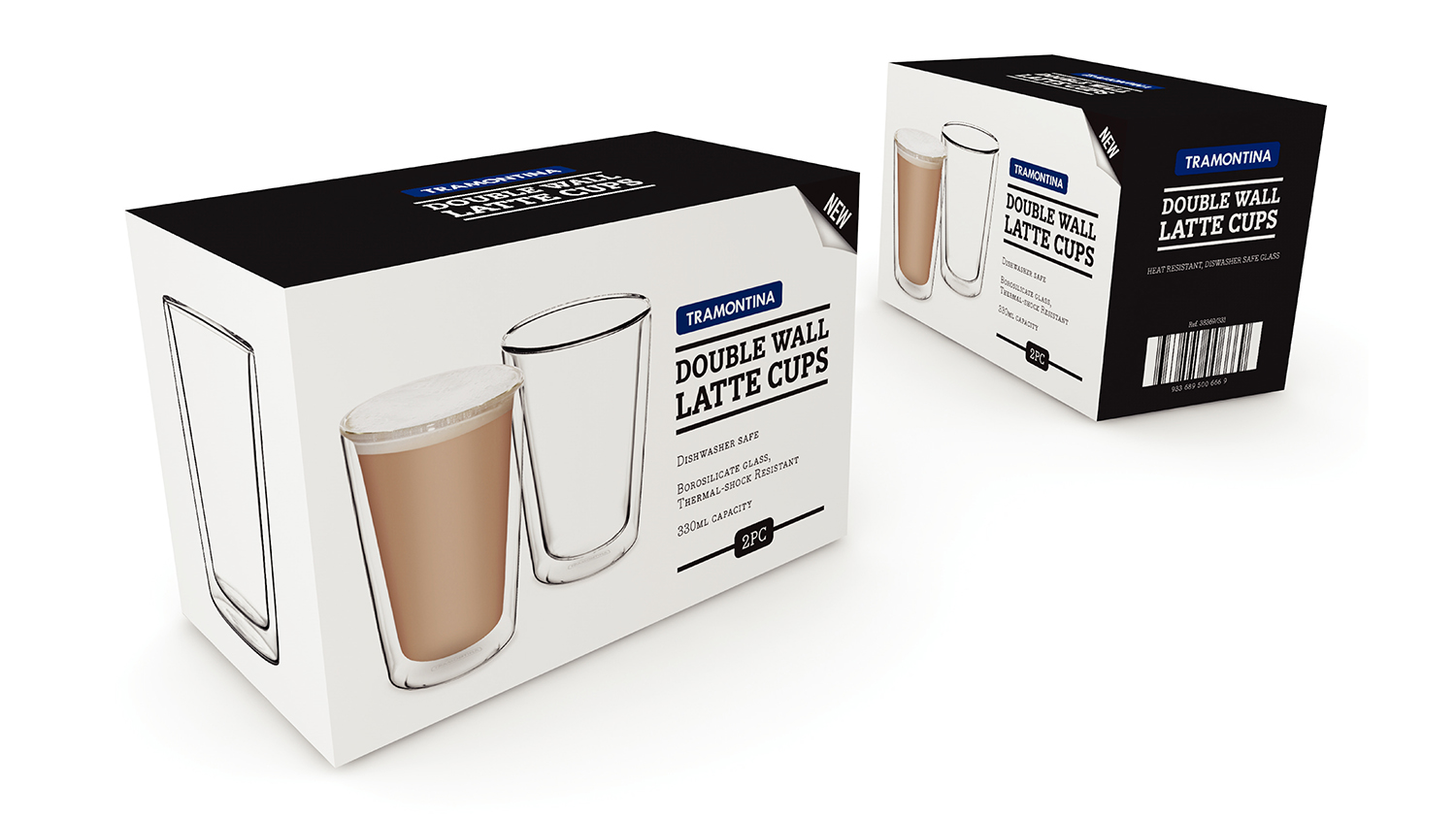 Tramontina Double-Walled Latte Glass 330ml 2pcs.
