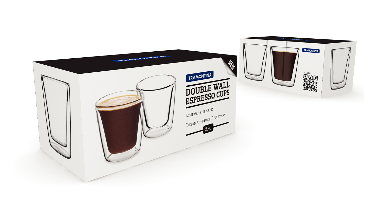 Tramontina Double-Walled Espresso Glass 85ml 2pcs.