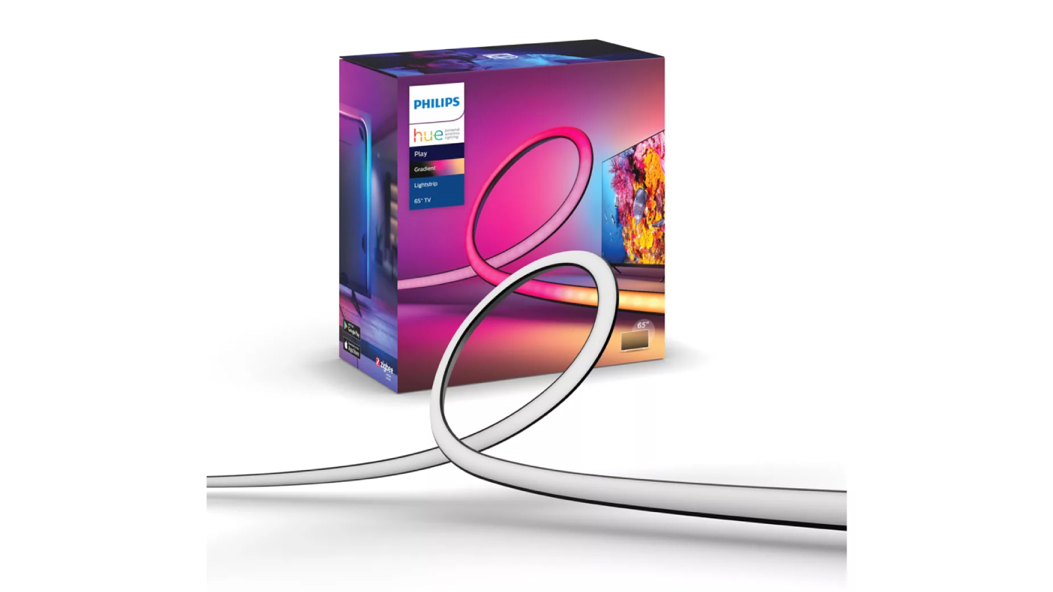 Philips Hue Play Gradient 20W Smart Light Strip for 65" TV - 1 Pack (Multicolour)