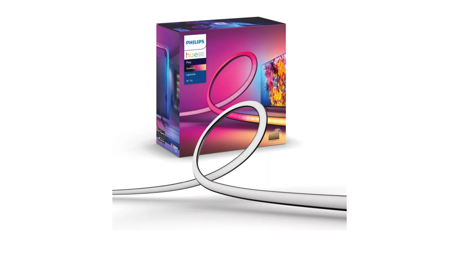 Philips Hue Play Gradient 20W Smart Light Strip for 75" TV - 1 Pack (Multicolour)