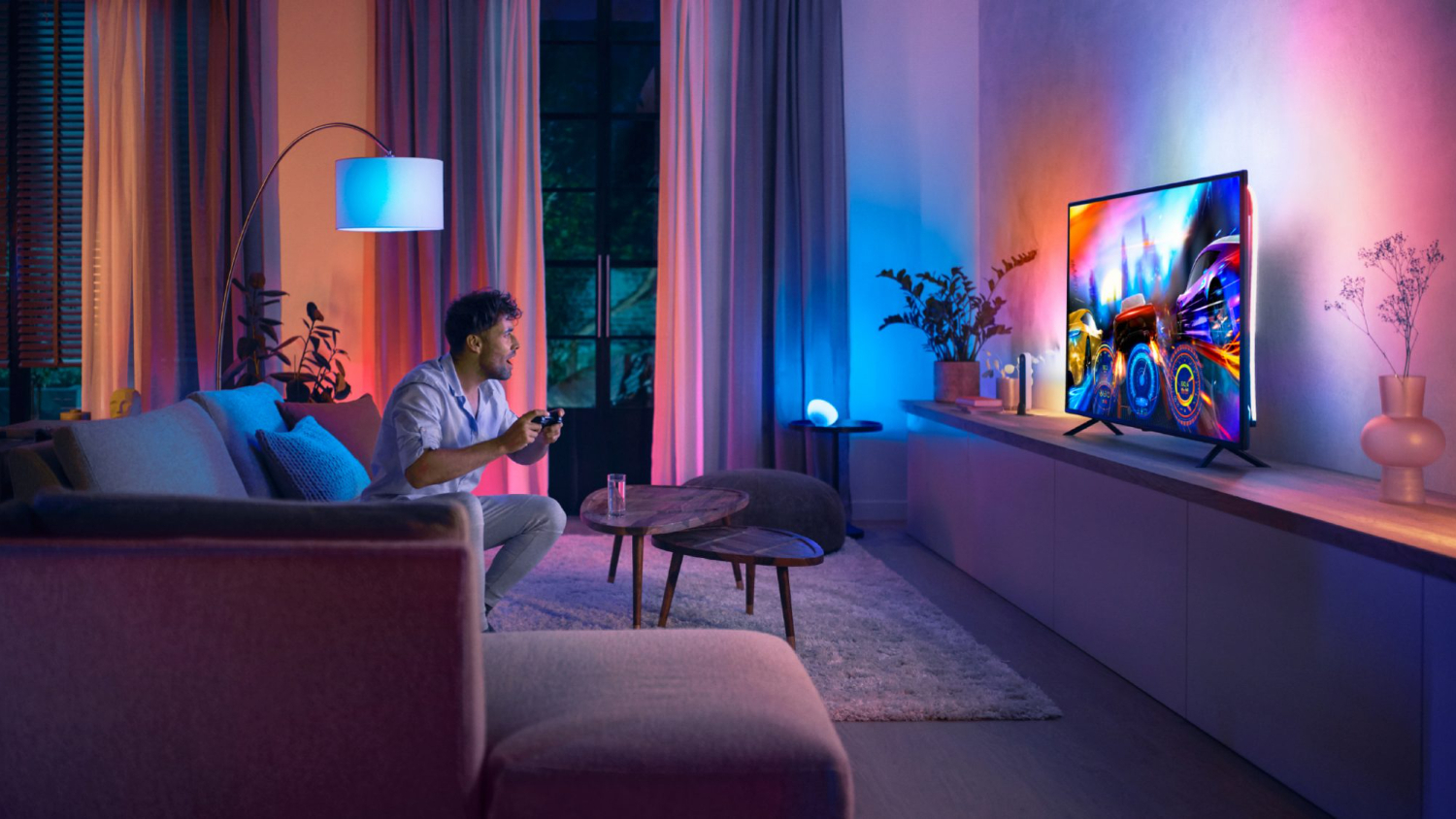 Philips Hue Play Gradient 20W Smart Light Strip for 75" TV - 1 Pack (Multicolour)