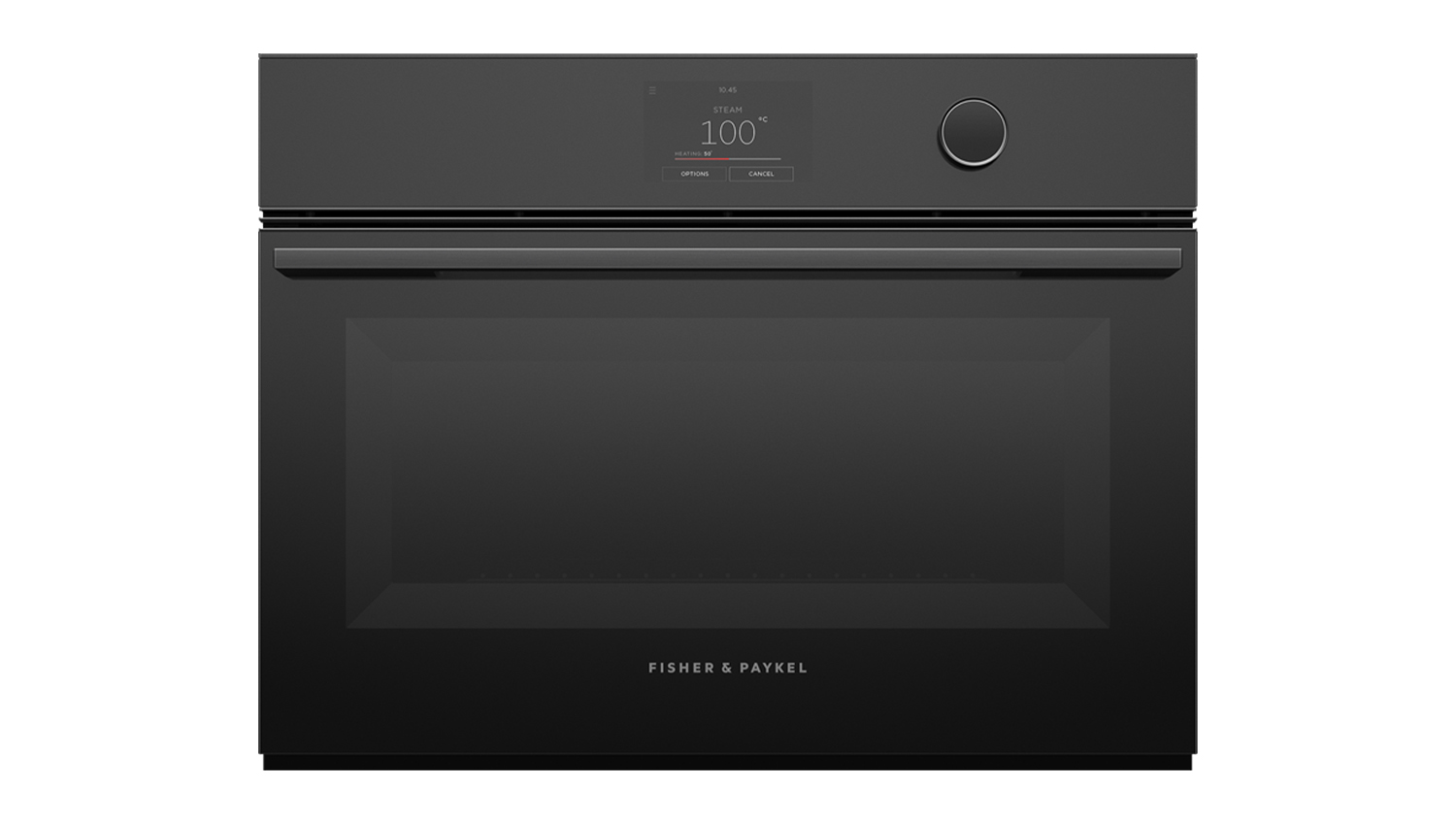 Fisher & Paykel 60cm Built-In Compact Steam Oven with 23 Functions - Black Glass (Series 9/OS60NMTDB1)