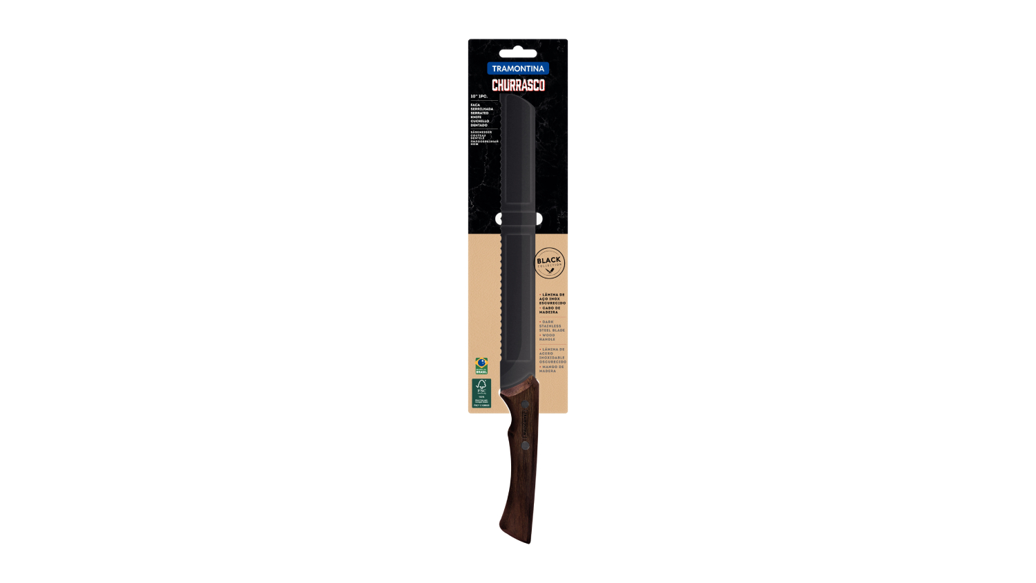 Tramontina Churrasco Black Collection Serrated Knife 25cm