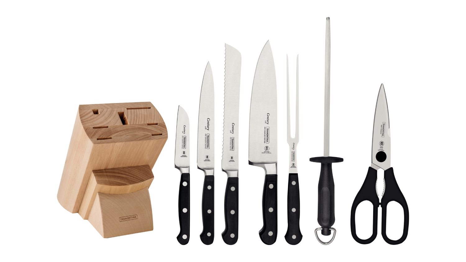 Tramontina Century Forged Knife with Knife Block Set 8pcs.