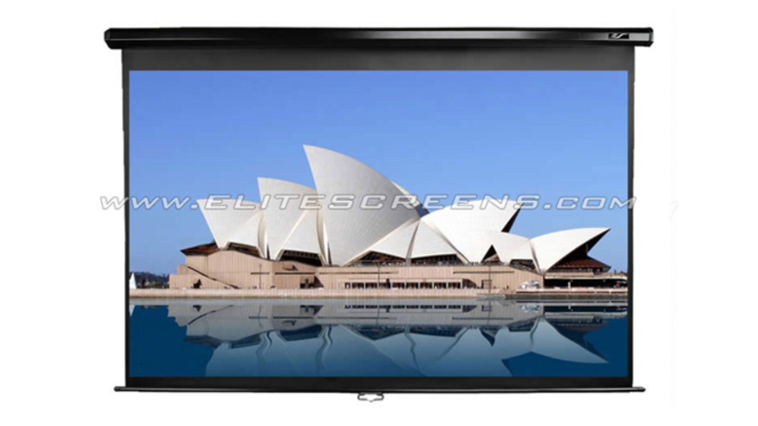 Elite Screens Manual Pull-Down Projector Screen 150" (16:9) - Black