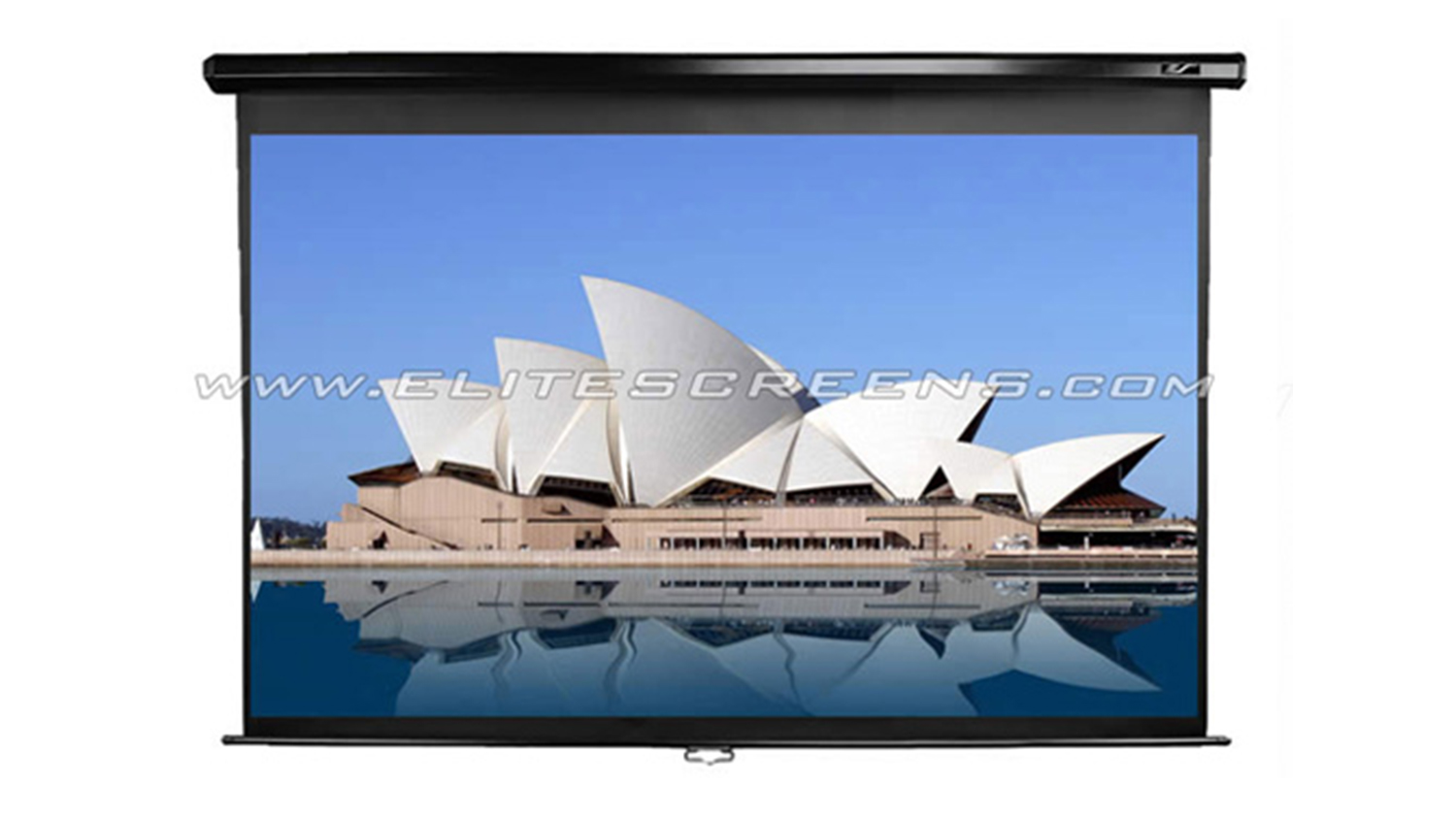 Elite Screens Manual Pull-Down Projector Screen 92" (16:9) - Black