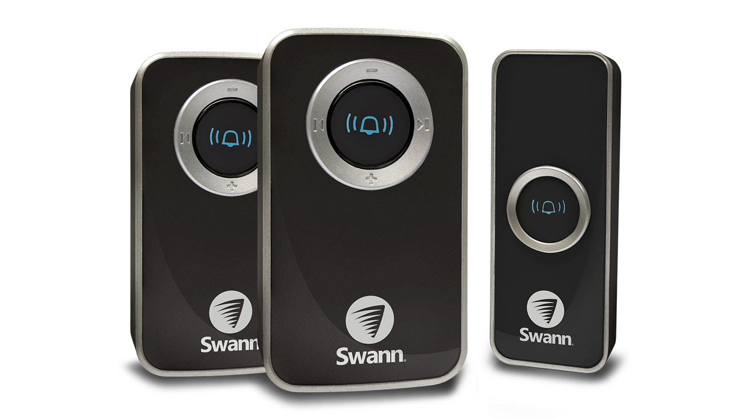 Swann SWHOM-DC820PB2 Wireless Doorbell Chime with Receivers - Twin Pack (Black)