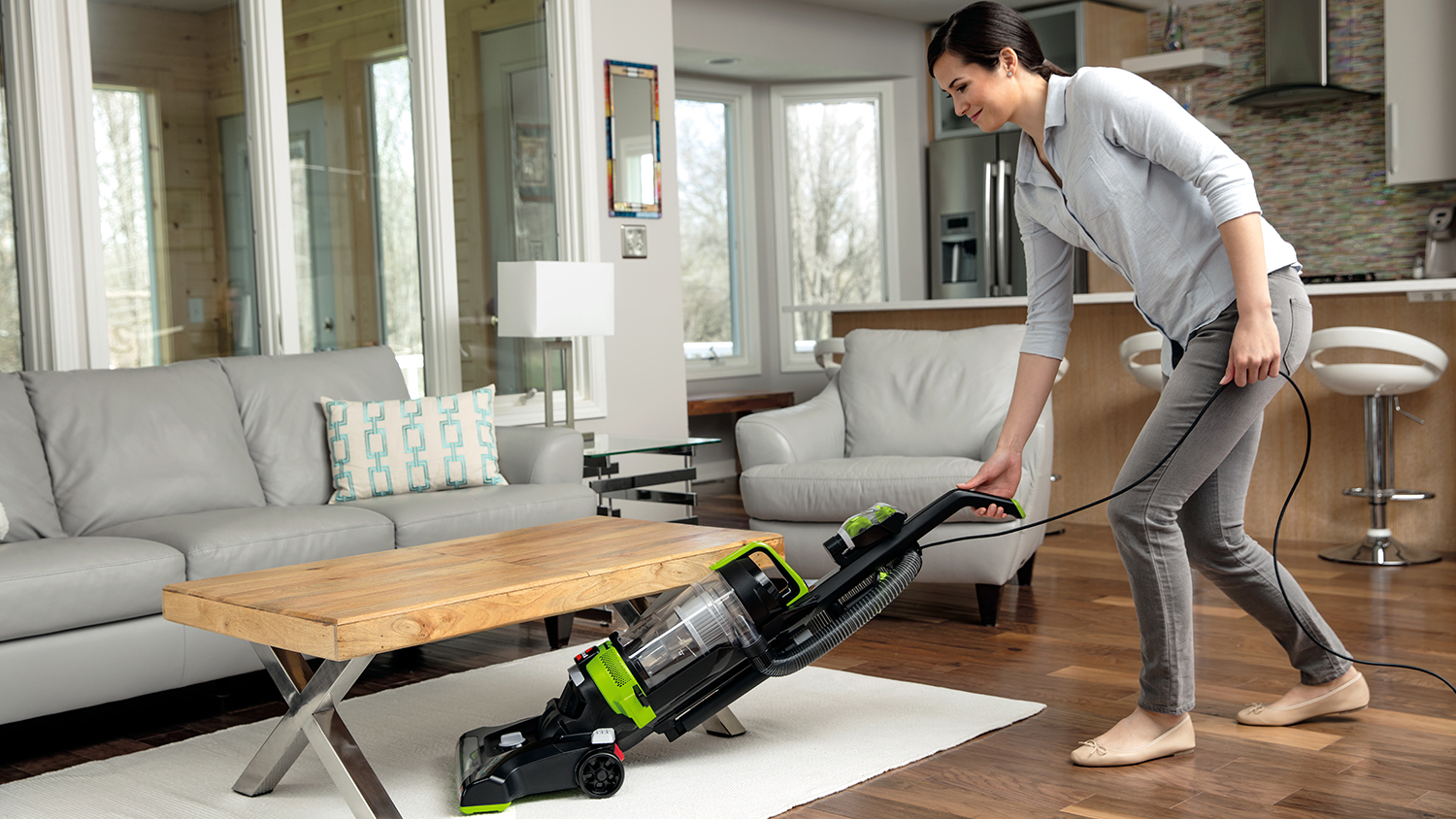 Bissell PowerForce Helix Turbo Rewind Upright Vacuum Cleaner - Cha Cha Lime (2261F)