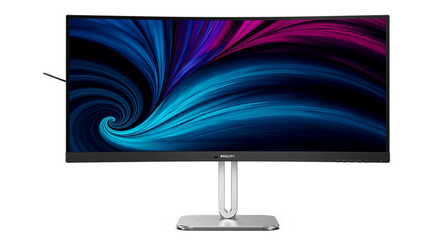 Philips 34" Curved WQHD Business Monitor with USB-C Connection, Windows Hello, Pop-Up Webcam - 3443x1440 60Hz VA Panel
