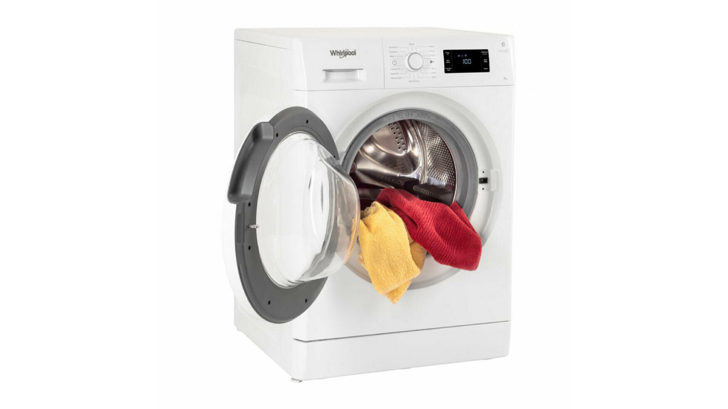 Whirlpool 8kg Front Loading Washing Machine with 14 Programs - White (FDLR80210)