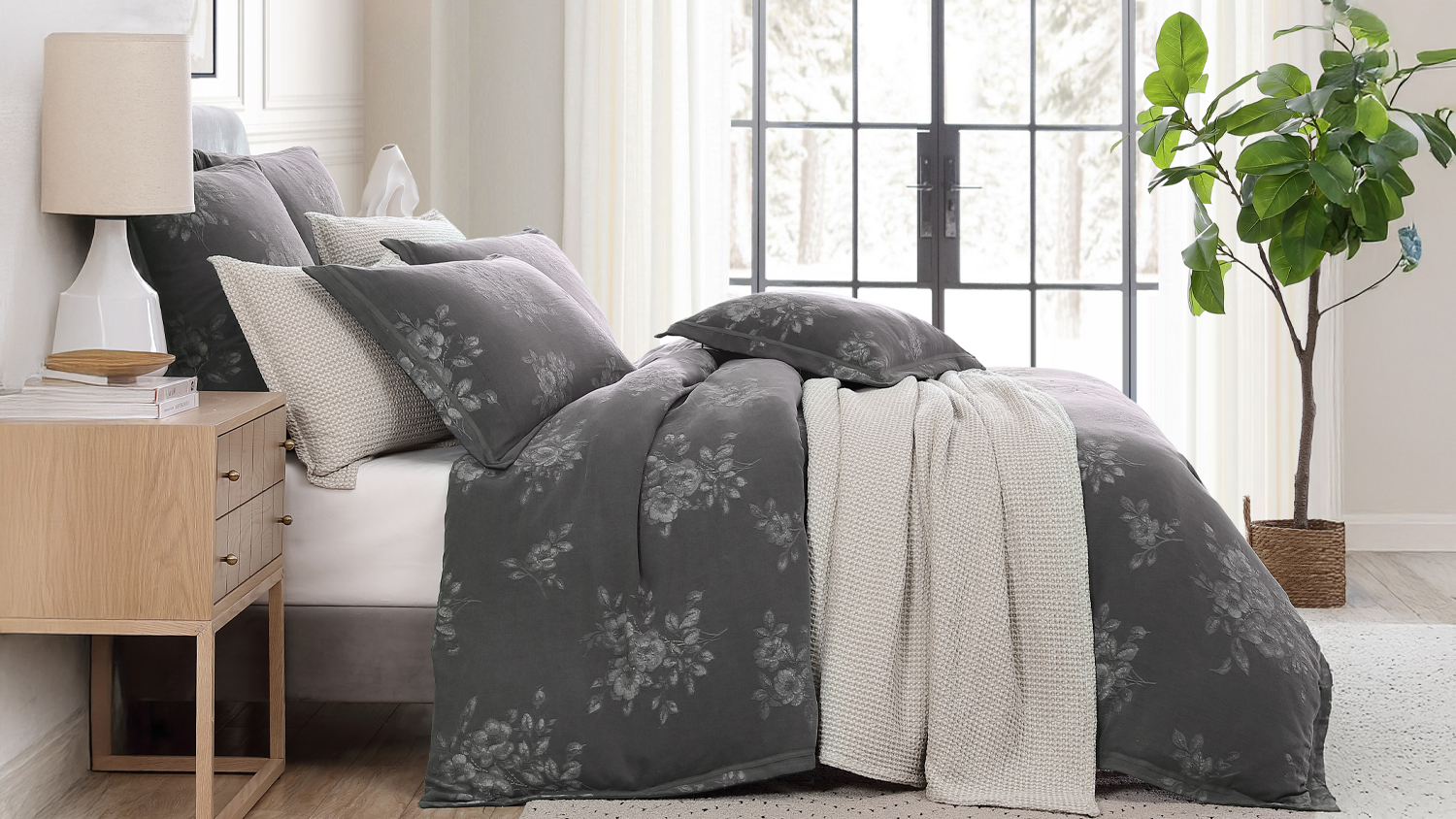 Maisey Charcoal Duvet Cover Set by Private Collection