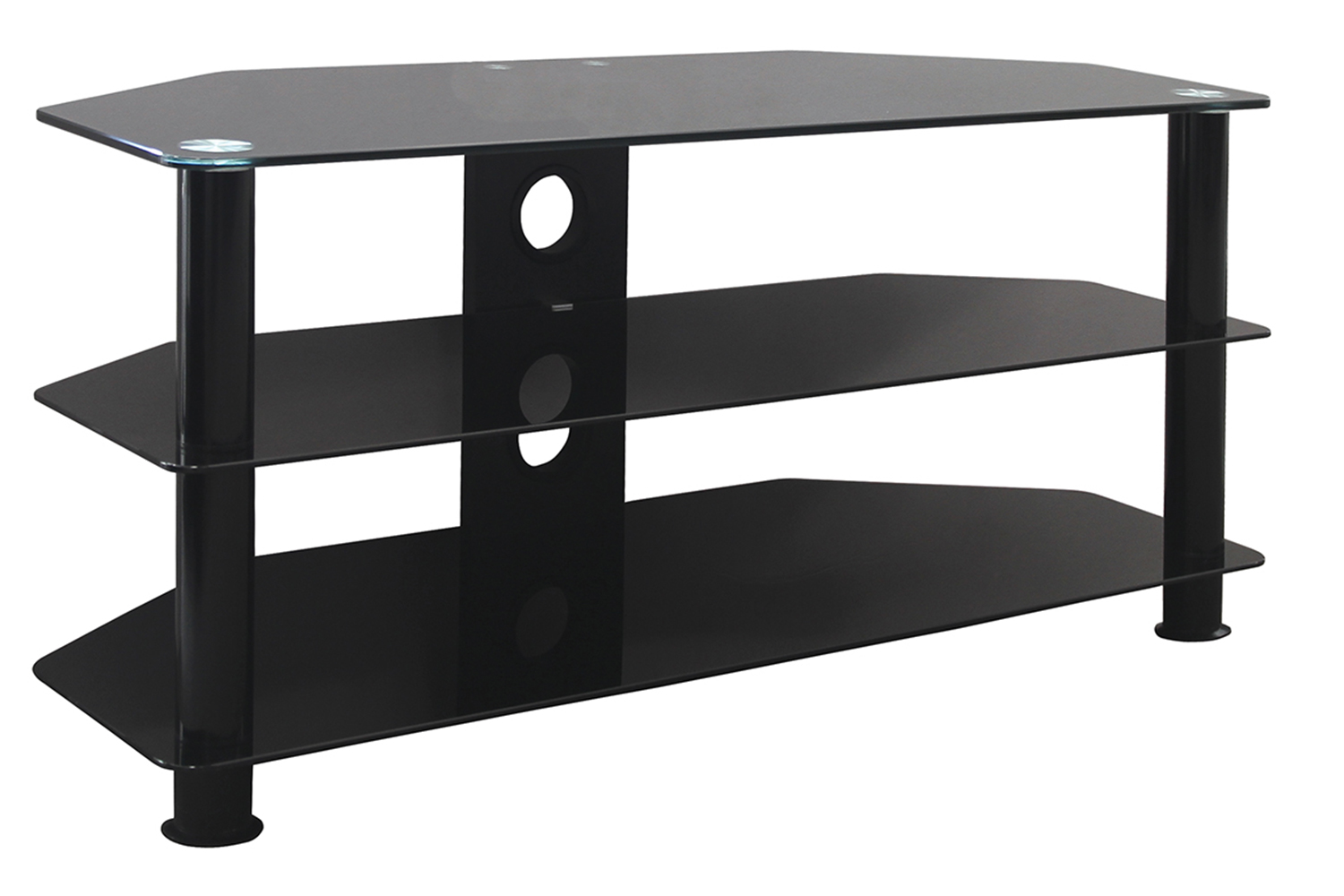 Arawhata 3 Shelf 32 - 42 TV Table Black by Pudney and Lee