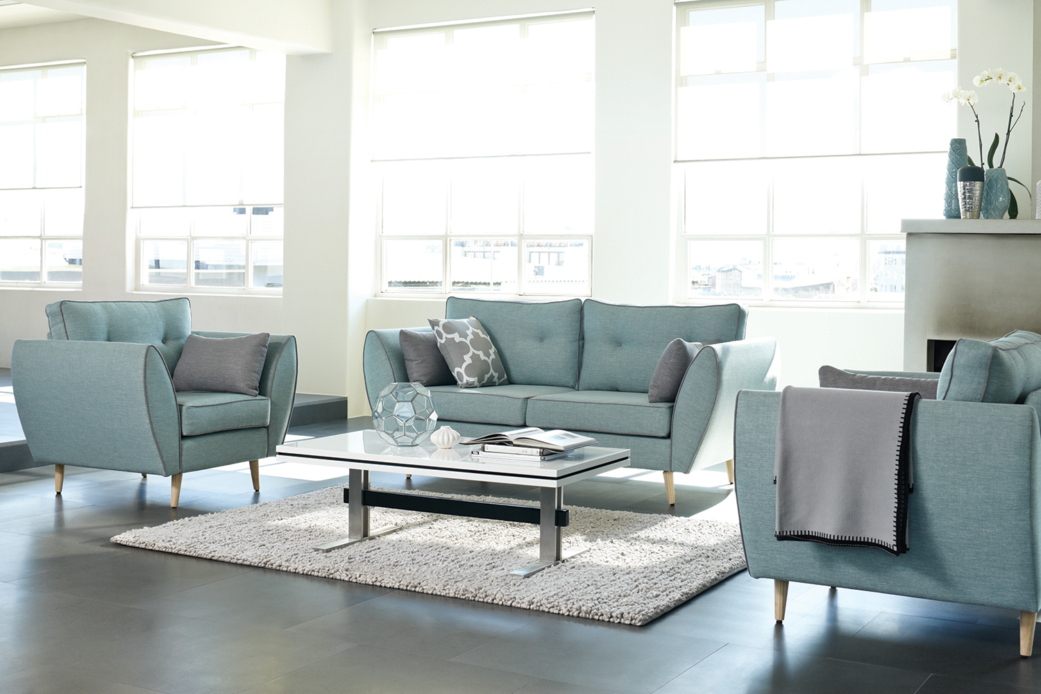 Euro 3 Piece Fabric Lounge Suite by White Rose Furniture | Harvey