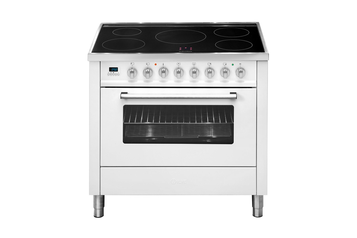 Ilve 90cm Freestanding Oven With Induction Cooktop Bright White