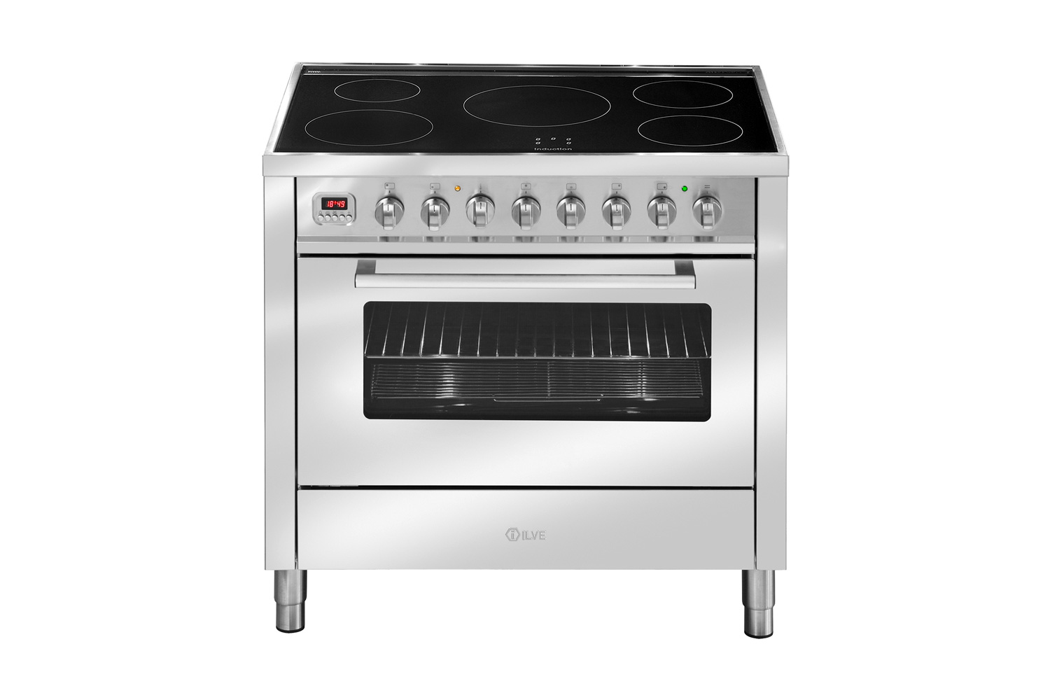 ILVE 90cm Freestanding Oven with Induction Cooktop Stainless Steel