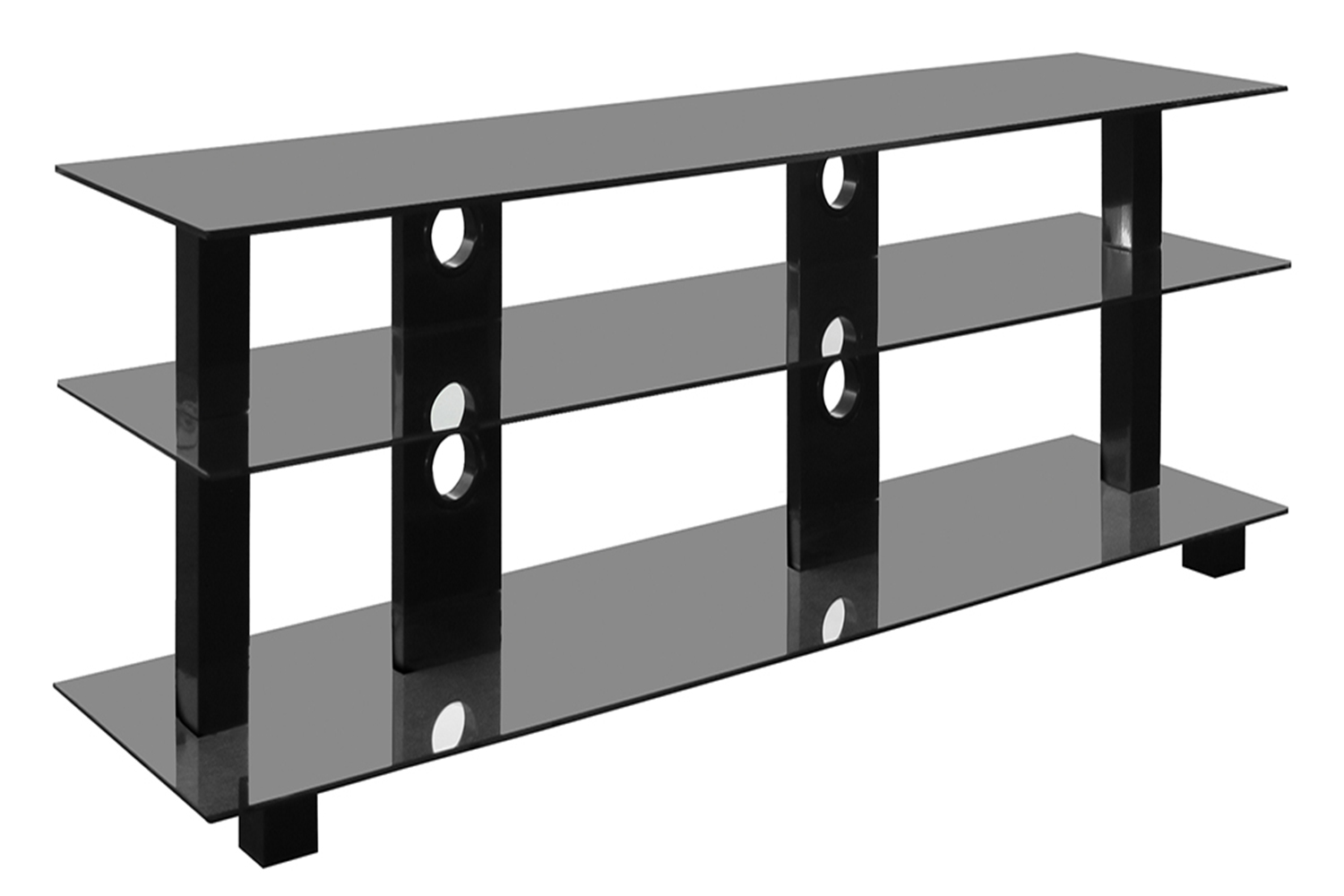 Kaiapoi 3 Shelf 42-65 TV Table Black by Pudney and Lee