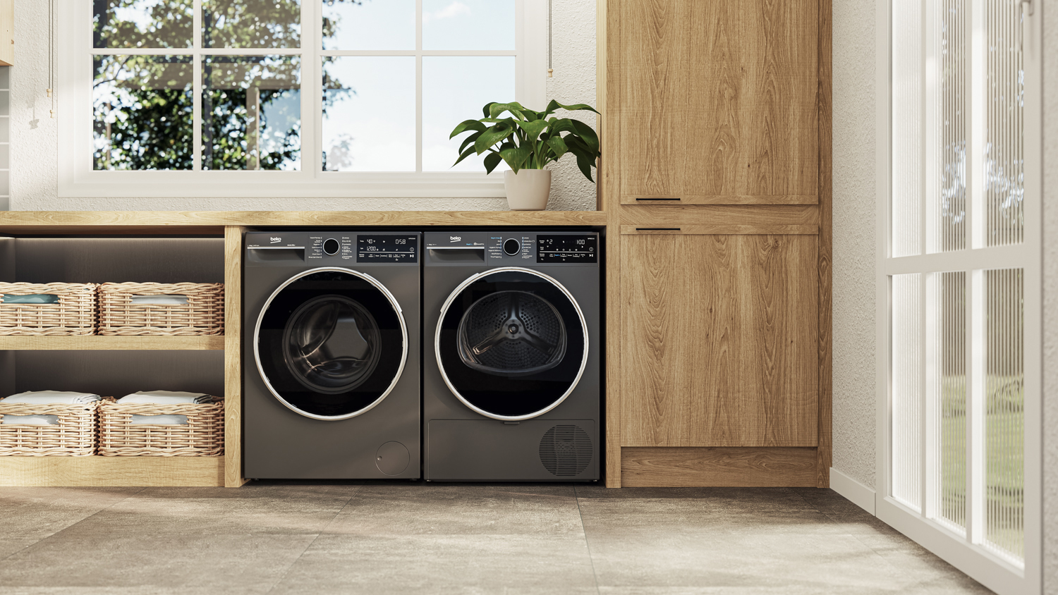 Beko 9kg Heat Pump Condenser Dryer with 14 Programs - Black (BDPB904HG)