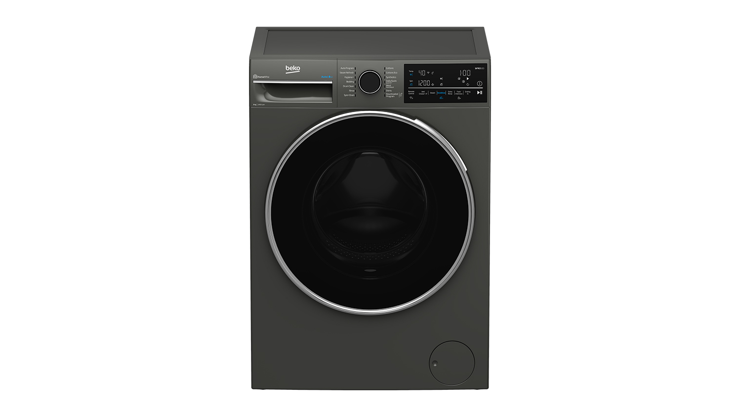 Beko 9kg Front Loading Washing Machine with 14 Programs - Black (BFLB904ADG)