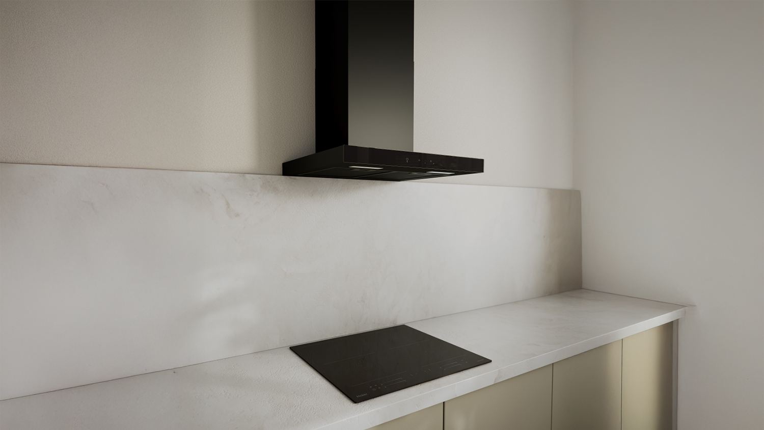 Haier 60cm Box Chimney Wall Mounted Rangehood - Black (600 Series/HC60BMB2)