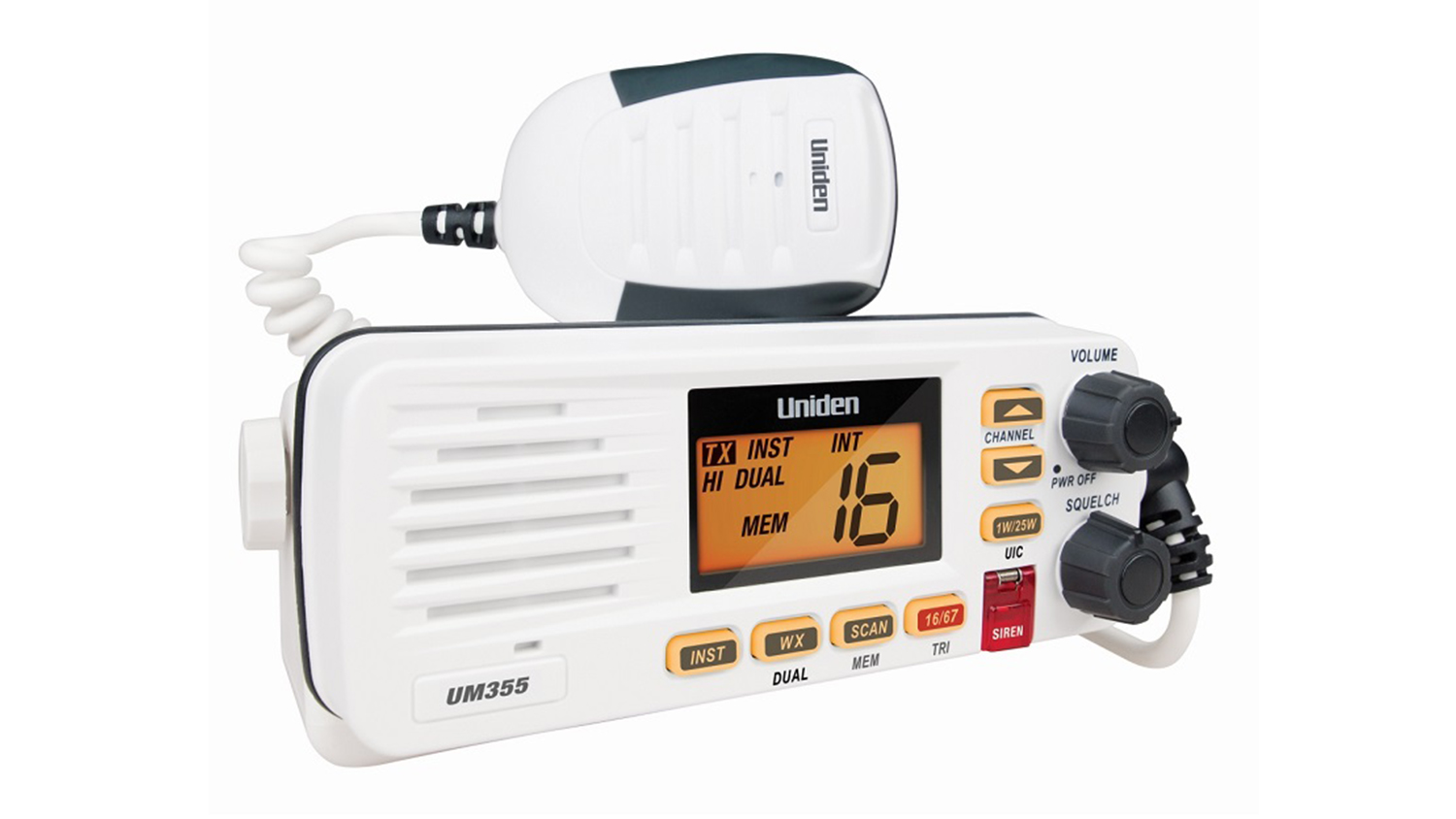 Uniden UM355 VHF Marine Boat-Mounted Radio - White