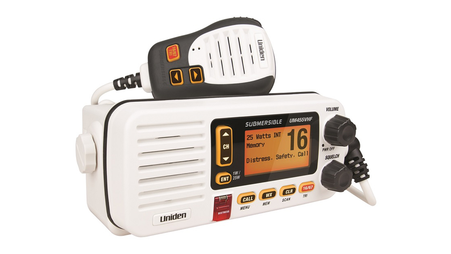 Uniden UM455 VHF Marine Boat-Mounted Radio - White
