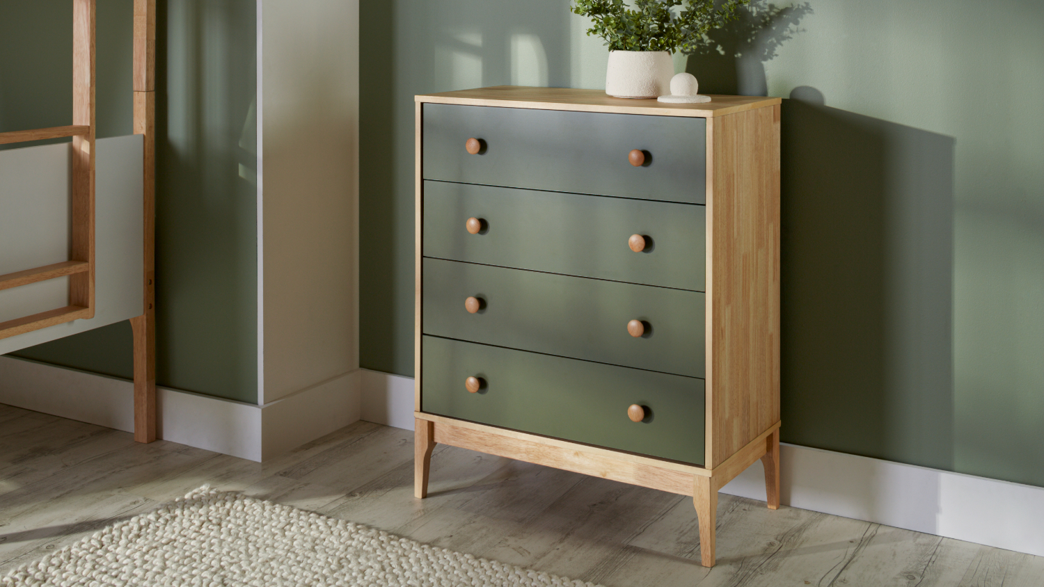 Jesse 4 Drawer Tallboy - Green