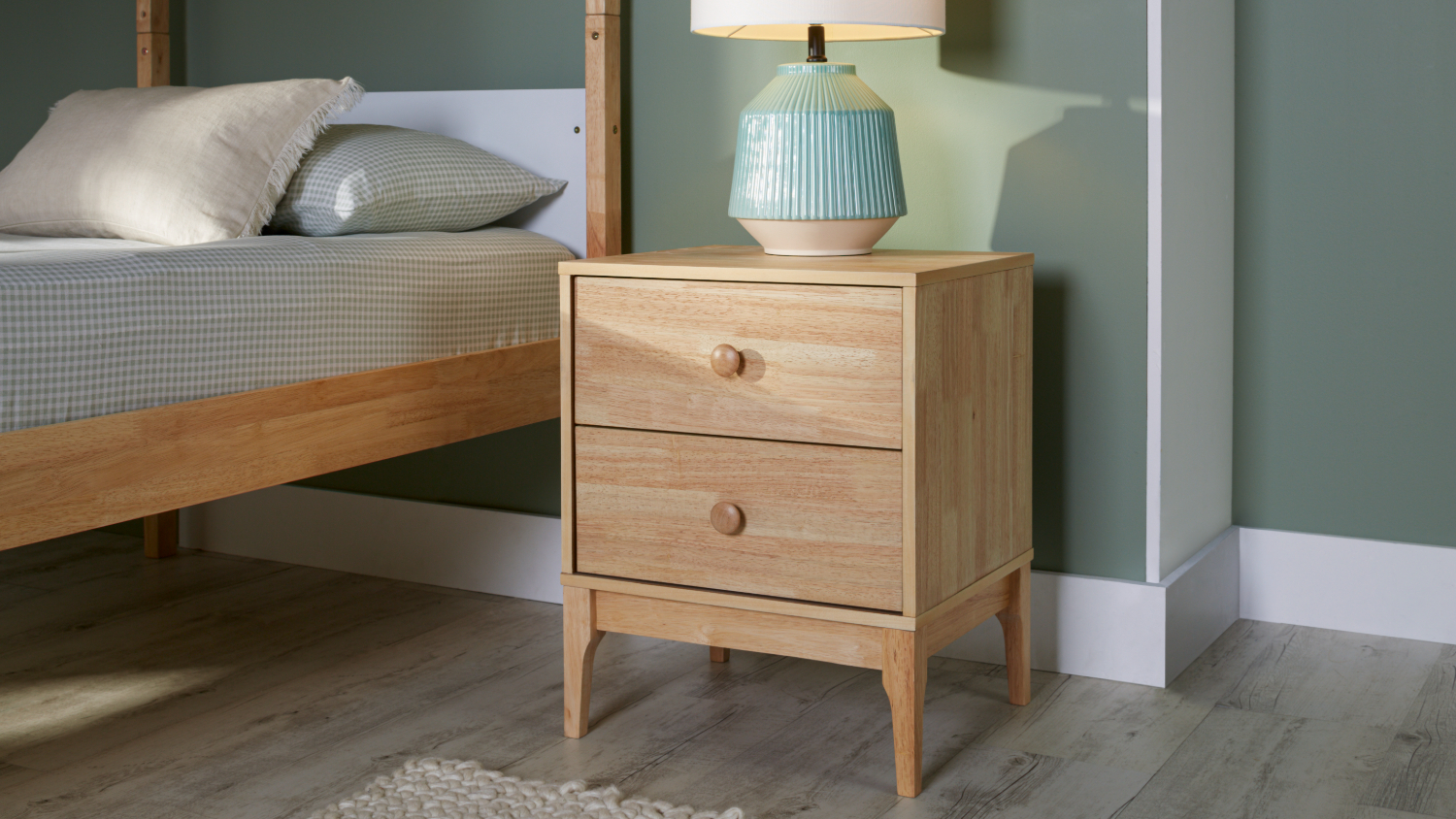 Jesse 2 Drawer Bedside Table - Natural