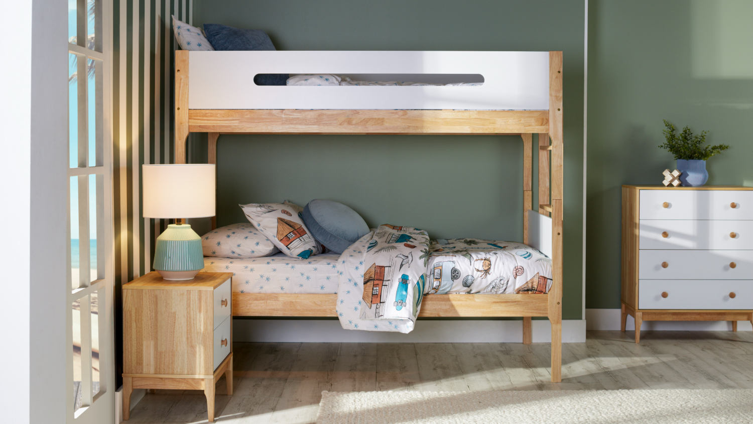 Jesse Single Bunk Bed Frame - White
