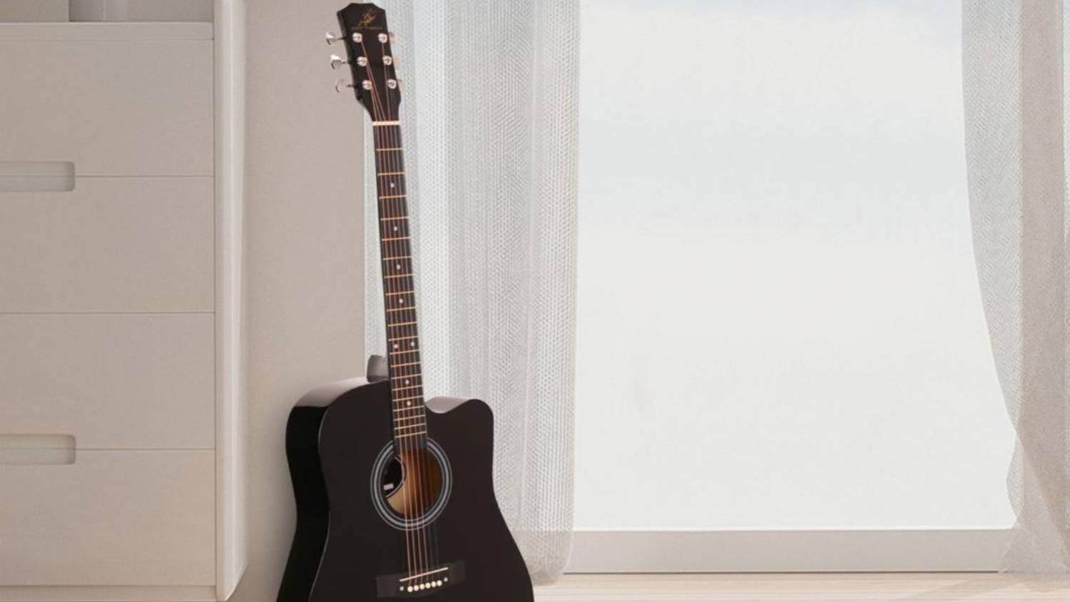 Tune Master Acoustic Guitar 104cm - Black Finish