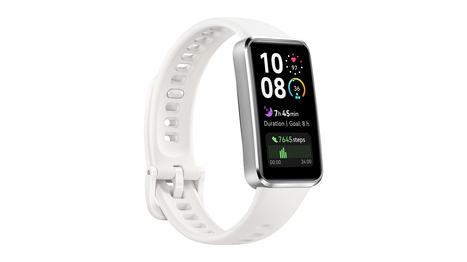 Huawei Band 10 Fitness Tracker - White with Fluoroelastomer Strap (Bluetooth)