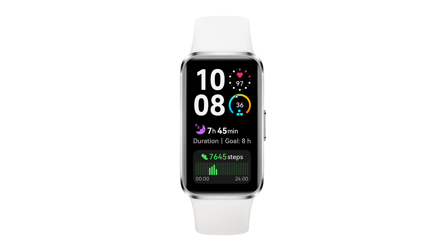 Huawei Band 10 Fitness Tracker - White with Fluoroelastomer Strap (Bluetooth)