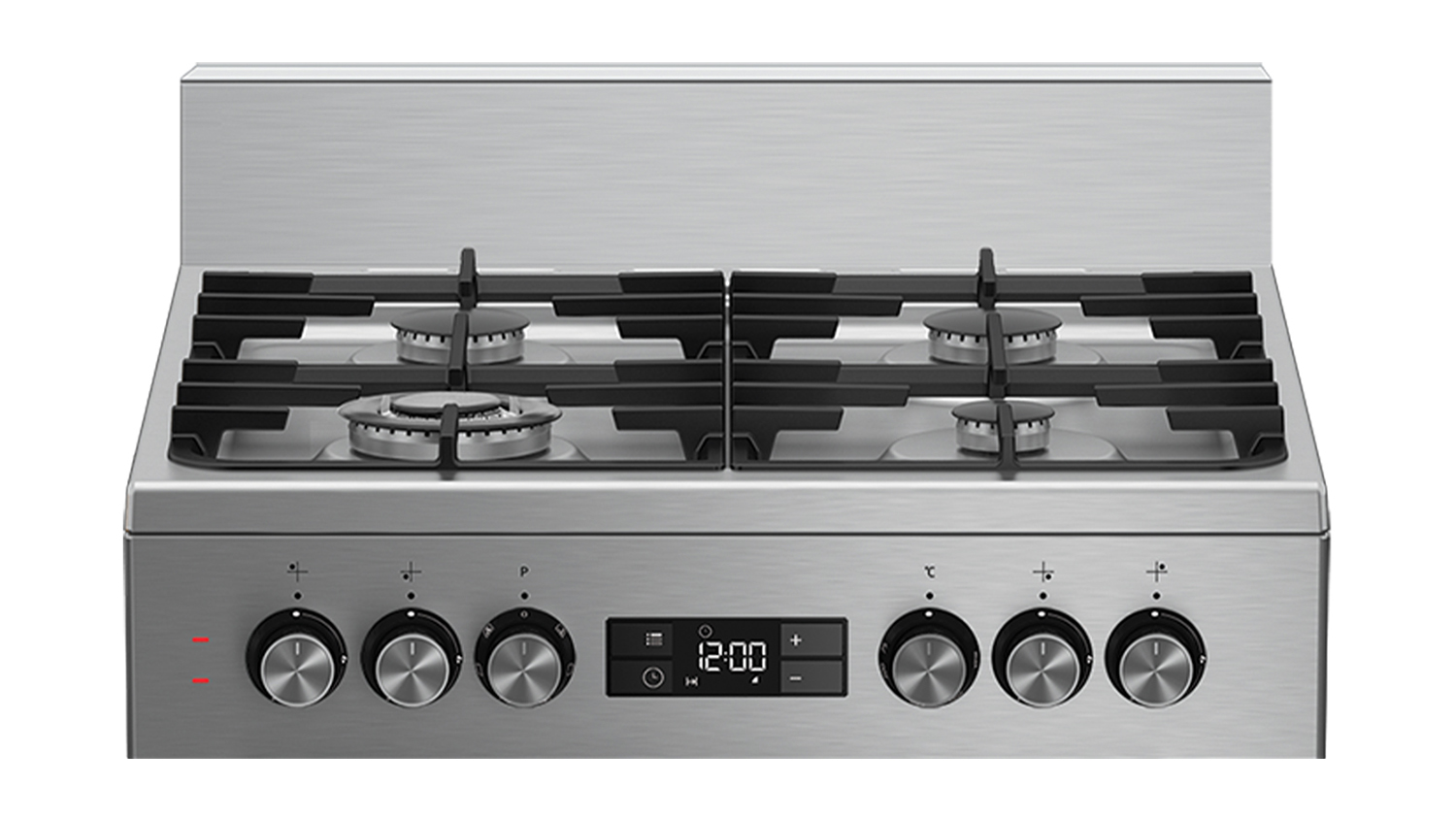 Beko 60cm Dual Fuel Freestanding Oven with Gas Cooktop - Stainless Steel (BFC60GMX)