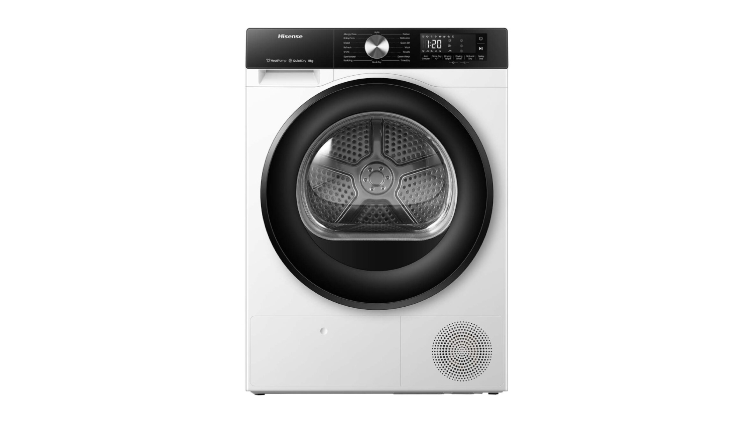 Hisense 8kg Heat Pump Condenser Dryer with 16 Programs - White (HDFS80HS)