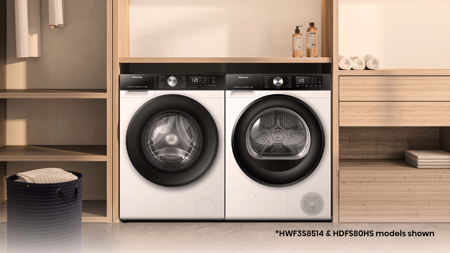 Hisense 8.5kg Front Loading Washing Machine with 16 Programs - White (Series 3/HWF3S8514)