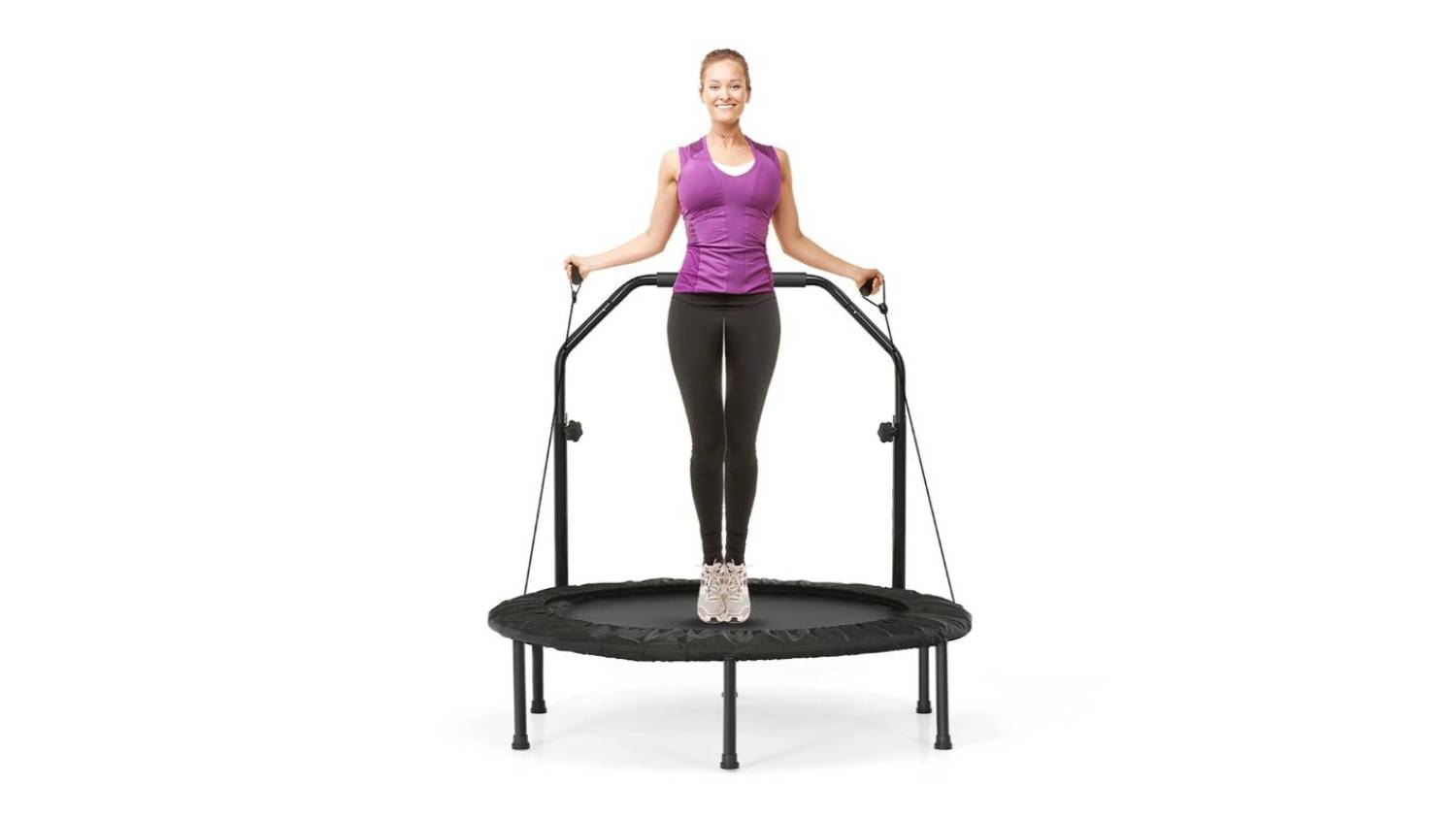 TSB Living Mini Fitness Trampoline with Handles, Resistance Bands 40B
